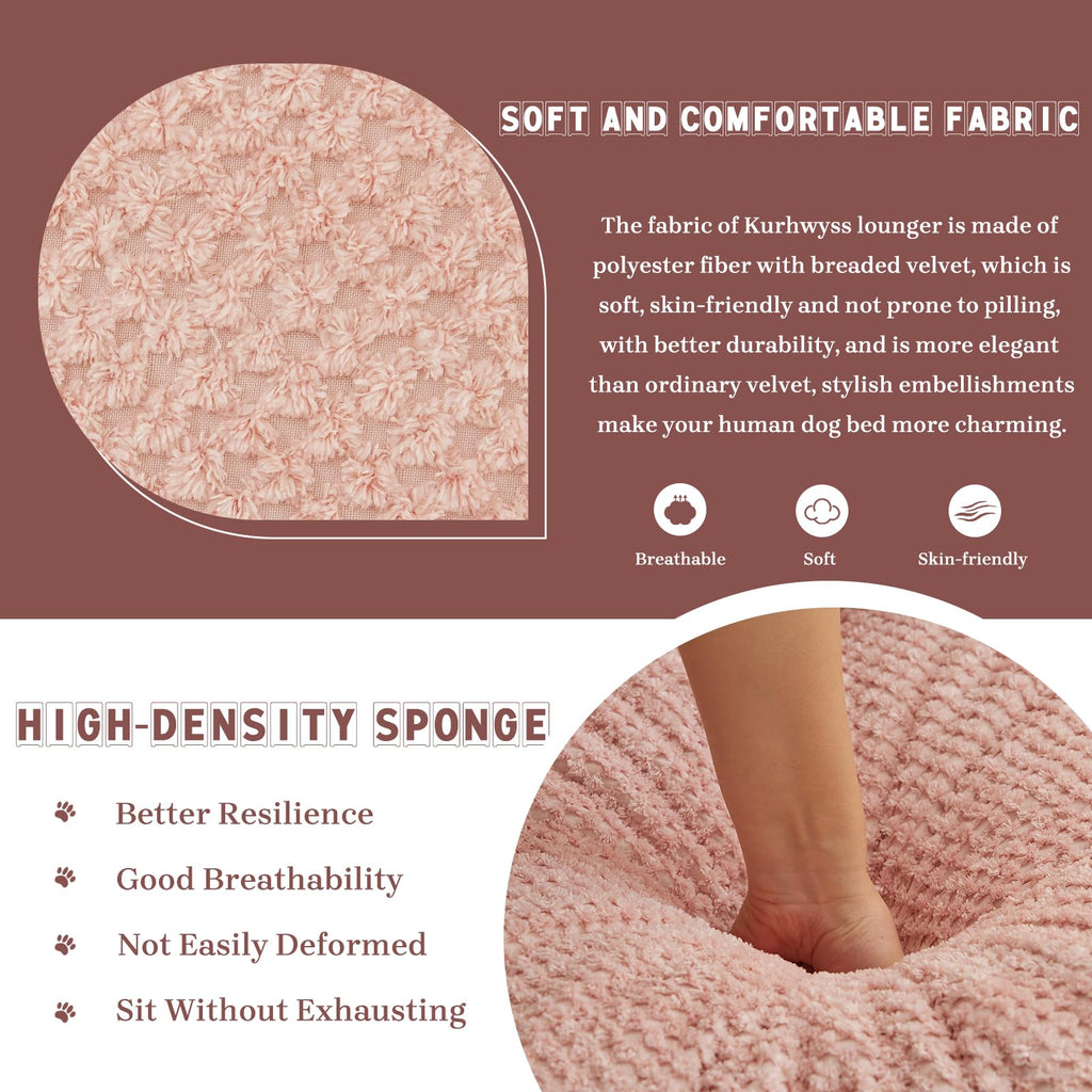 A human-shaped dog bed with a cushion for adults and pets, which can be converted into a recliner sofa bed. It has 5 adjustable positions. Suitable for bedrooms, living rooms or offices.